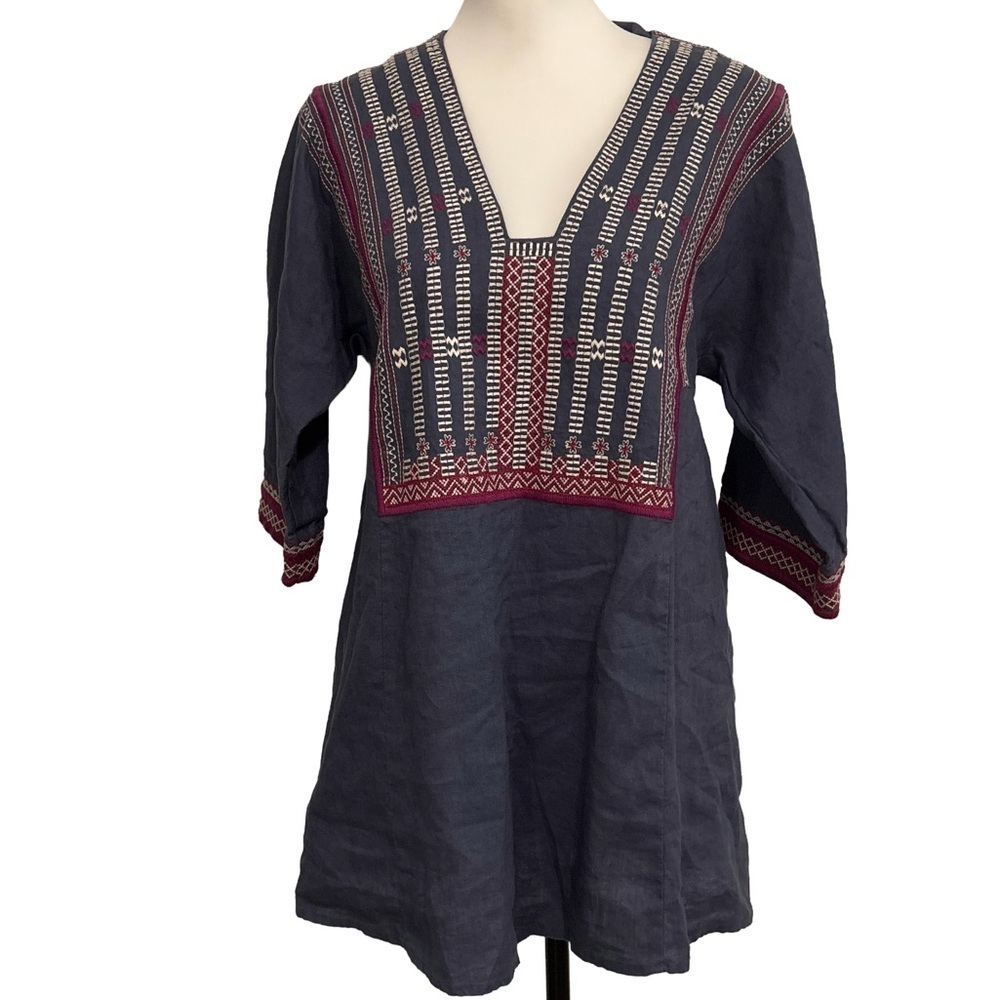 CAbi WOMEN'S 100% LINEN TOP TUNIC CAFTAN SIZE S. Style 996